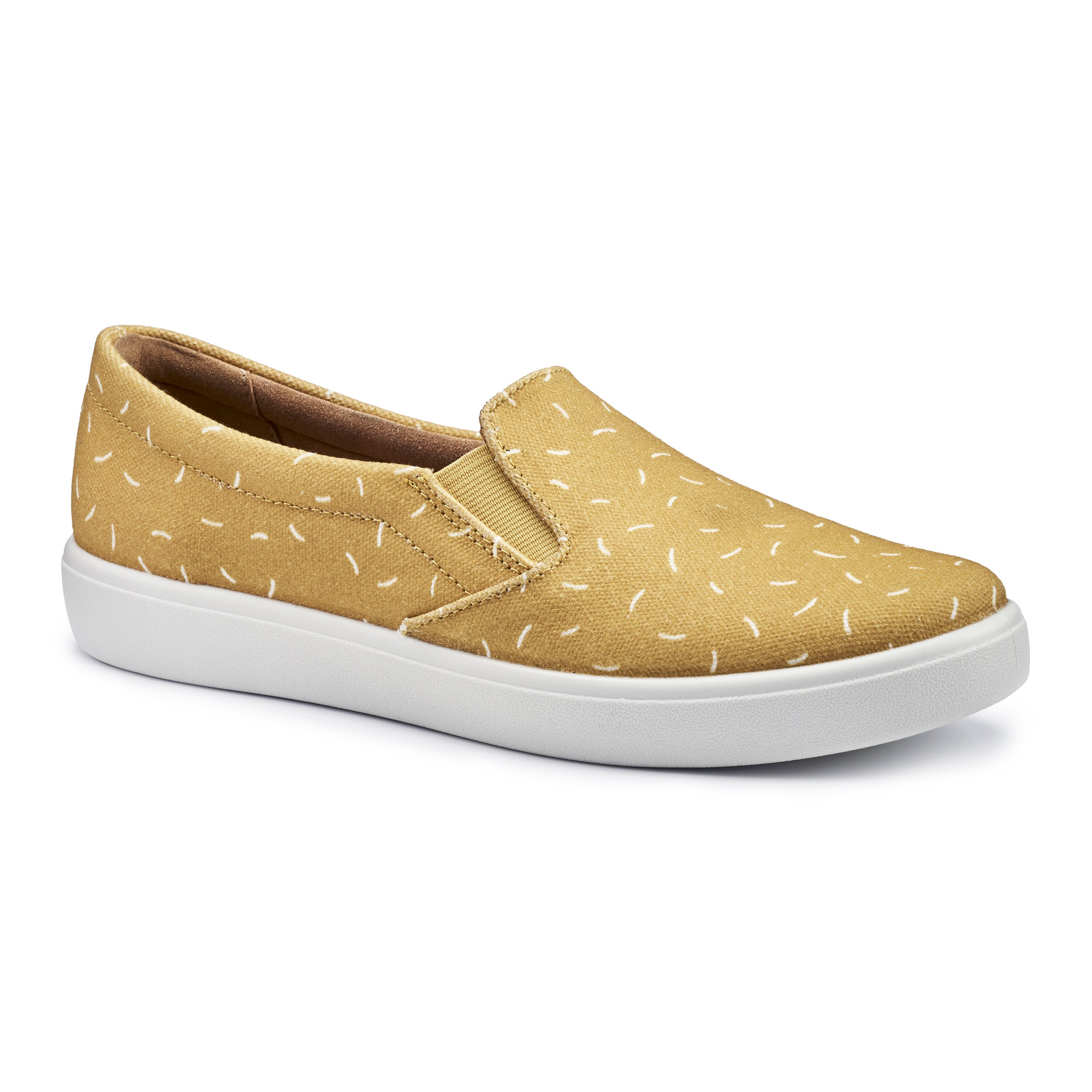 Mustard Fleck Women s Slip On Canvas Shoe Tara Shoes Hotter UK